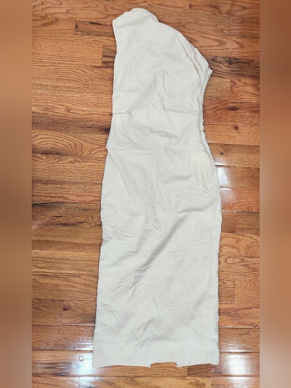 Zara One-Shoulder Cream Midi Dress